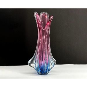 Mid Century Murano Glass Vase by Fratelli Toso 'Made in Italy' 1950s